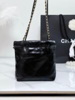 [TOP]CHANEL 22 MINI HANDBAG Shiny Calfskin & Gold-Tone Metal Black - Bag - Image 6