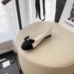 Chanel Calfskin Patent Calfskin Ballet Flats Vntage White- Shoes - Image 4