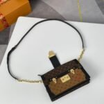 [TOP]LOUIS VUITTON Pochette Trunk Cloth Clutch Bag Brown - Bag - Image 5