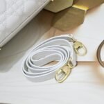 Dior Medium Lady Dior Bag White Cannage Calfskin Golden Hardware - Bag - Image 7