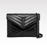 SAINT LAURENT Loulou Medium quilted leather shoulder bag black - Bag