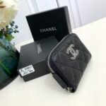 Chanel Caviar Leather Card Case Silver Buckle Card Case - Black - Image 4
