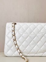 Chanel Classic Double Flag Bag White Leather Shoulder Bag - Image 7