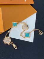 Louis Vuitton LV Color Blossom BB Multi-Pattern Bracelet, Yellow Gold, Amazonite and Diamonds - Bracelet - Image 5
