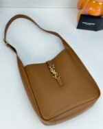 Saint Laurent LE 5 À 7 small bag in soft python Brown - Bag - Image 9