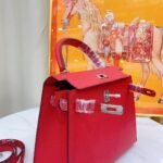 Hermes Kelly Haze Red Silver Hardware - Bag - Image 6