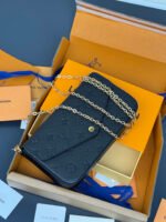Louis Vuitton LV Félicie Pochette Navy Crossbody Bag - Image 8