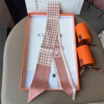 1pc 100cm Square Silk Scarf Headband Neck Scarf Hair Accessory Bag Scarf (No box) - Bag - Image 5