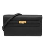 Hermes Kelly Wallet to Go Gold Hardware