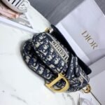 Dior SADDLE Bag Blue Dior Oblique Embroidered Velvet - Bag - Image 6
