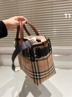 BURBERRY Calfskin Vintage Check Triple Stud Mini Belt Bag Archive Beige - Bag - Image 8