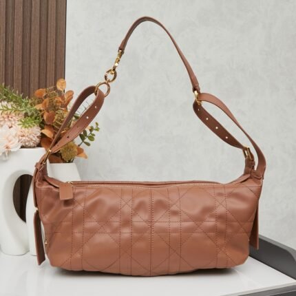 Dior D-Journey Bag -Light Gold-Tone Flat Macrocannage