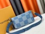 Louis Vuitton Pochette Accessories XL Damier Denim 3D cotton canvas - Denim Blue - Image 5