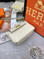 Hermes 2424 Togo Swift Gold Hardware White - Bag - Image 3