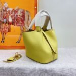 Hermes Clemence Picotin Lock Bag Golden Hardware -Yellow Bag - Image 6