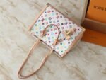 Louis Vuitton x Murakami LV x TM OnTheGo MM White Multicolored in Coated Canvas with Gold-toned Bag - Image 5