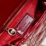 Dior Mini Lady Dior Bag Powder Cherry Red Patent Cannage Calfskin Golden Hardware - Bag - Image 8