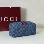 Gucci Vanity Top Handle Blue and white GG denim - Bag - Image 3