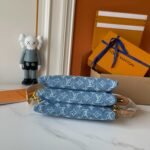 Louis Vuitton Coussin Dark Blue Denim Color Small Handbag Gold Hardward - Image 5