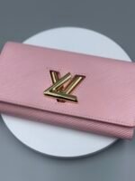 Louis Vuitton Pink Epi Leather Twist Wallet - Golden - Image 3