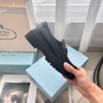 PRADA Glossy Plain Triangle Labeled Loafers - Image 6