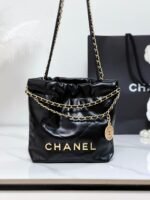 [TOP]CHANEL 22 MINI HANDBAG Shiny Calfskin & Gold-Tone Metal Black - Bag - Image 2