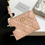 Dior Caro Dahlia Wallet-Pink Leather  Wallet - Image 4