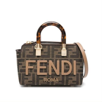 Fendi By The Way Mini Brown fabric Boston bag