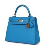 Hermes Kelly Sellier Bleu Zanzibar Epsom Gold Hardware - Image 6