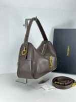 Saint Laurent YSL Vintage Bowling Bag - Coffee Leather Bag - Image 3