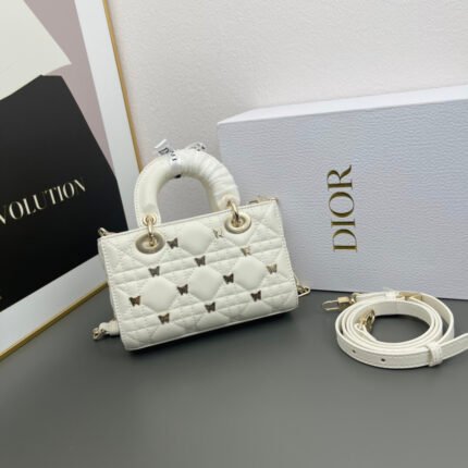 Dior Lady Dior Butterfly Rivet Calfskin Bags - Bag
