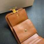 Celine Arcadia Tri-Fold Black Leather Wallet- Brown Leather Wallet - Image 10