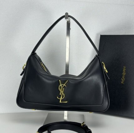 Saint Laurent YSL Vintage Bowling Bag - Black Leather Bag