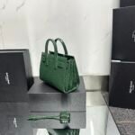 Saint Laurent Green Croc Embossed Leather Nano Classic Sac De Jour Tote - Bag - Image 3