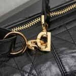 Dior D-Journey Bag in Crinkled Calfskin-Black Flat Macrocannage - Image 7