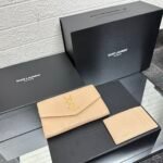 SAINT LAURENT  Grain De Poudre Monogram Uptown Chain Wallet Dark Beige-Gold hardware - Bag - Image 2