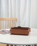 Givenchy New Shiny Grained Cowhide Leather Medium Crossbody Bag - Brown Bag - Image 7