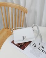 Givenchy New Shiny Grained Cowhide Leather Medium Crossbody Bag - White Bag - Image 2