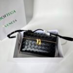 Bottega Veneta Bang Bang Vanity Case Black With Gold Clasp - Bag