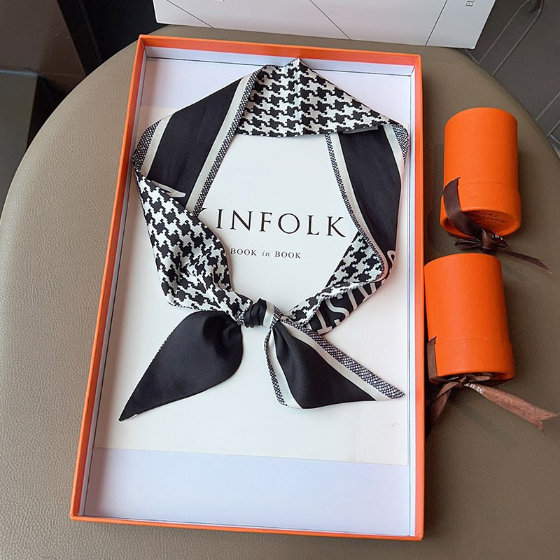 15794117238238ef2e67dd58996c630e 1pc 100cm Square Silk Scarf Headband Neck Scarf Hair Accessory Bag Scarf (No box) - Bag - Image 1