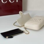 Gucci GG Marmont White Matelassé Chevron Leather Small Shoulder Bag - Image 7
