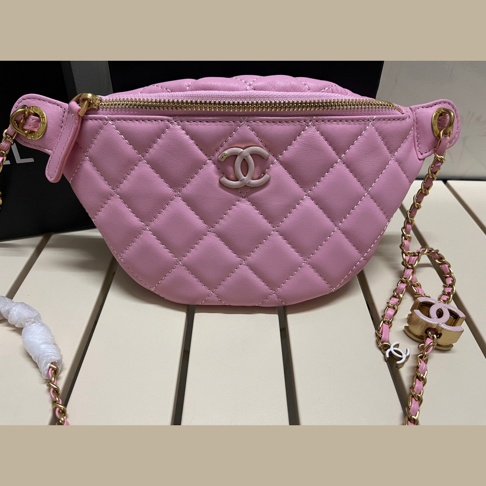 1604bae6690230fa55fefc91fd537976 Chanel Waist Bag 24A-Pink - Bag - Image 1