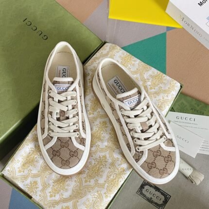 Gucci GG Jacquard Sneakers - Beige - Shoes