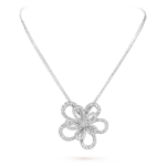 Van Cleef & Arpels Flowerlace clip and pendant, White gold, diamonds
