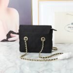 Prada Tessuto Impuntu Quilted Flap Shoulder Black Bag - Image 3