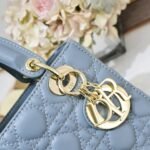 Dior Small Lady Dior Bag Blue Cannage Calfskin Golden Hardware - Bag - Image 7