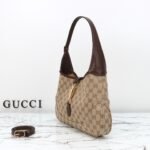 Gucci Jackie 1961 medium shoulder bag Sand and dark brown GG canvas - Bag - Image 3