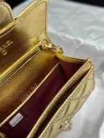 Chanel Gold Metallic Calfskin Quilted Flap Chain Waist Bag - Image 8