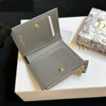 Dior Caro Dahlia Wallet-Gray Leather  Wallet - Image 10