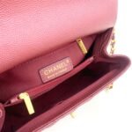 Chanel Mini Coco Handle Flap in Wine Red With Gold Hardware - Bag - Image 7